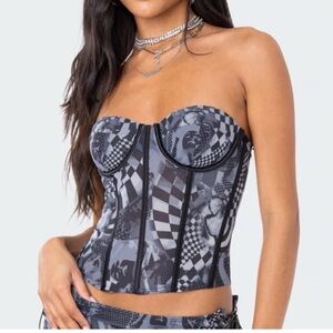 Edikted Aly Mesh Corset Top